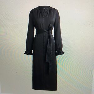 J CREW drapery shirt dress in satin-back crepe NWT